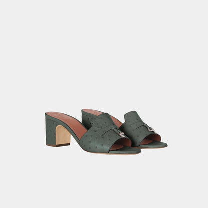 Summer Charms Heeled Sandal Ostrich Leather