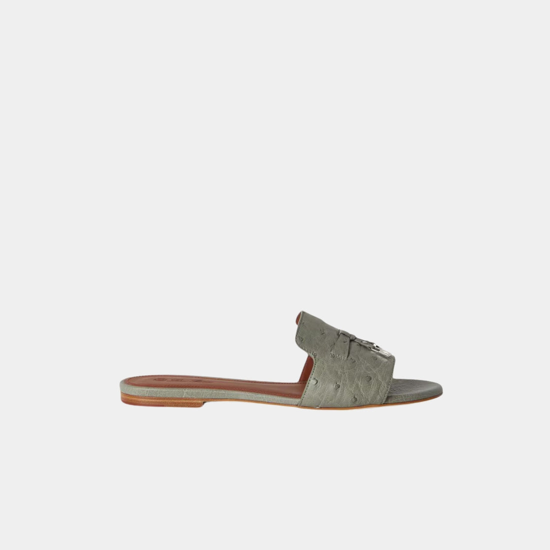 Summer Charms Sandal Flats Ostrich Leather