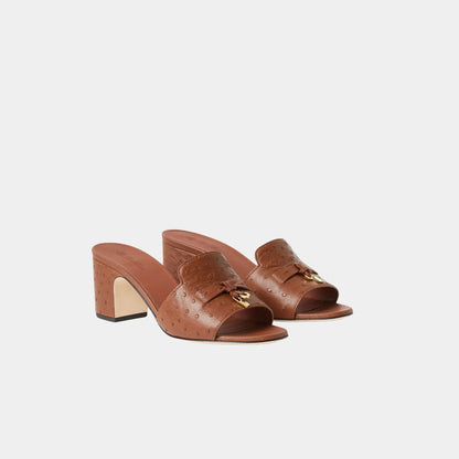 Summer Charms Sandal Heeled Ostrich Leather