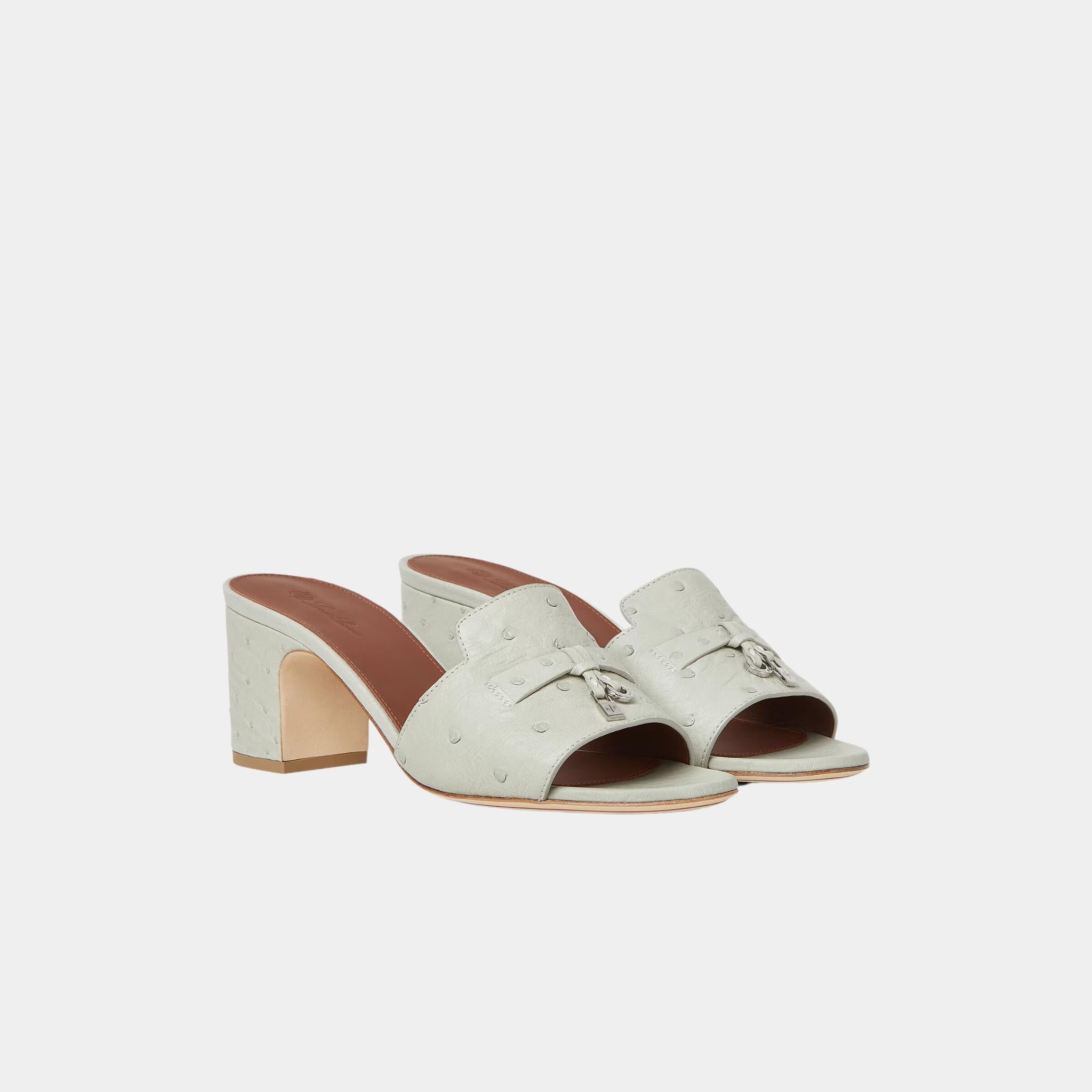Summer Charms Sandal Heeled Ostrich Leather