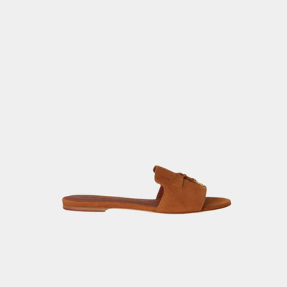 Summer Charms Suede Goatskin Flat Sandal