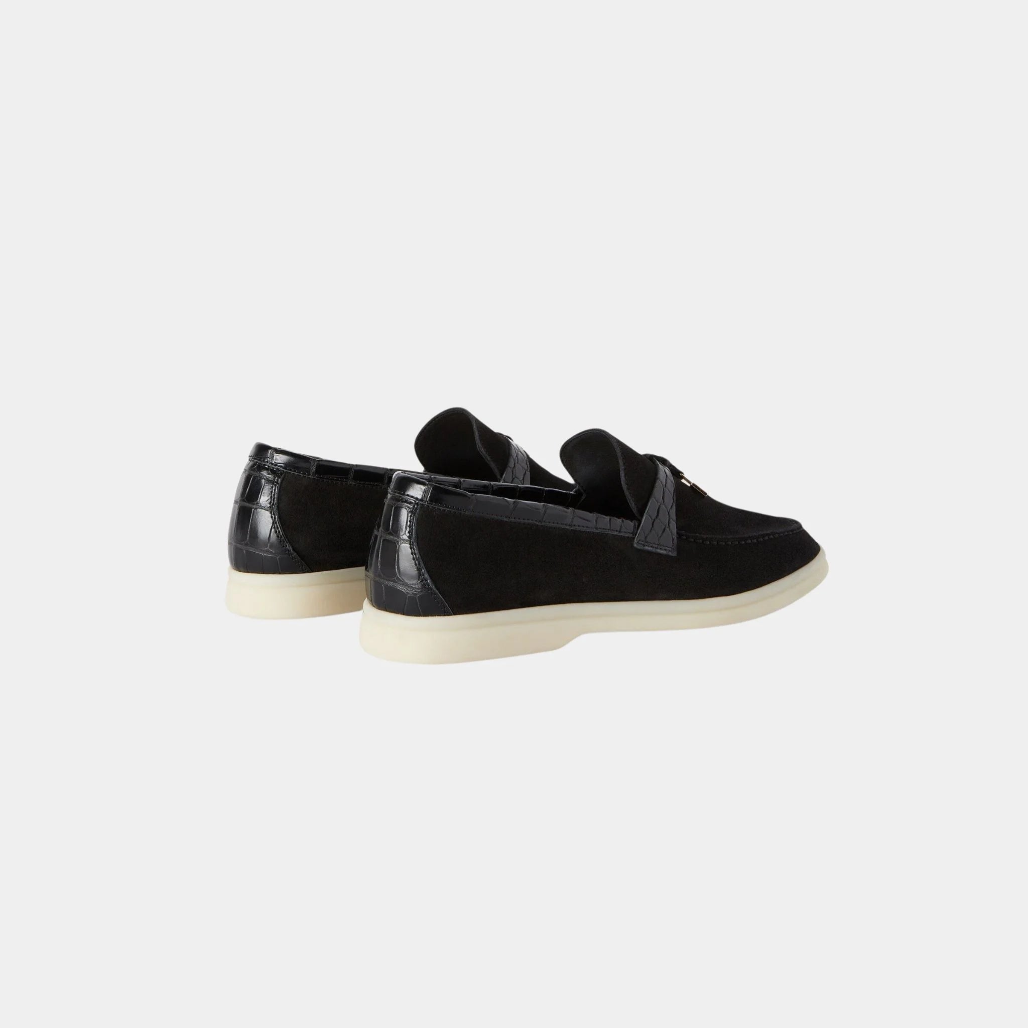 Summer Charms Walk Loafers Suede with Alligator Skin