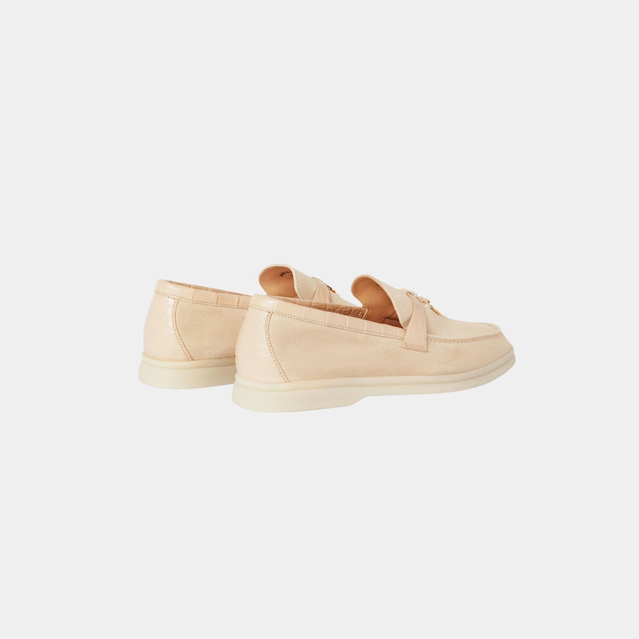 Summer Charms Walk Loafers Suede with Alligator Skin