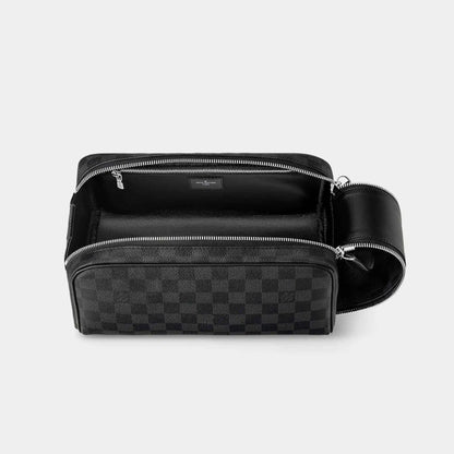 Dopp Kit Toilet Pouch Damier Graphite Canvas