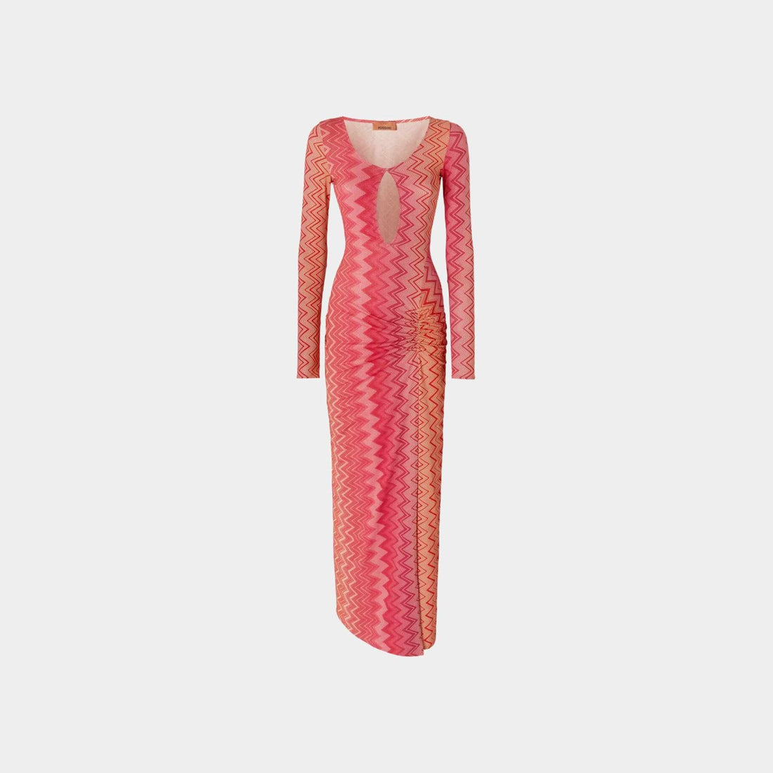 Cover Up Dress In Stretch Nylon Zigzag Lame