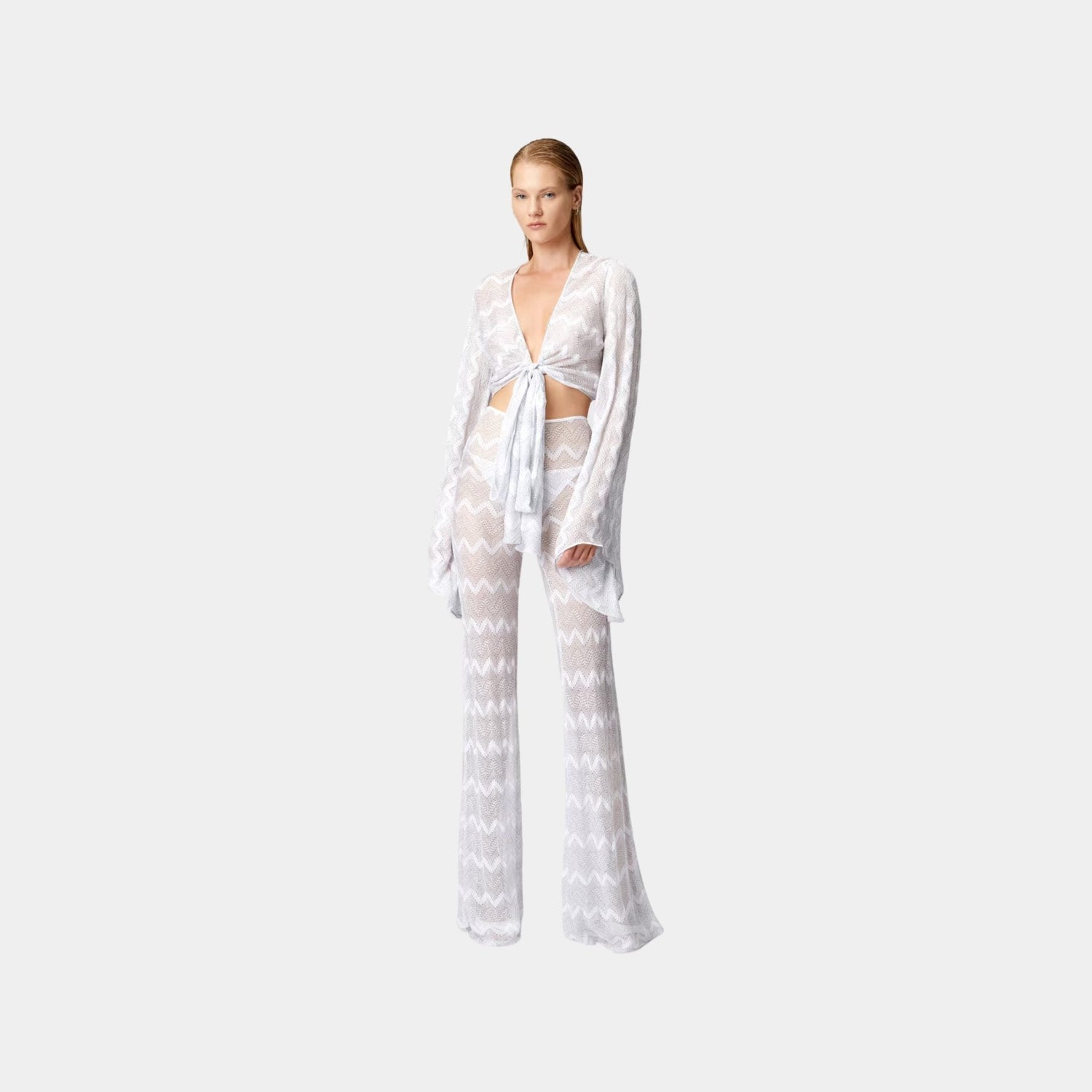 Crop Top In Zigzag Lame Viscose