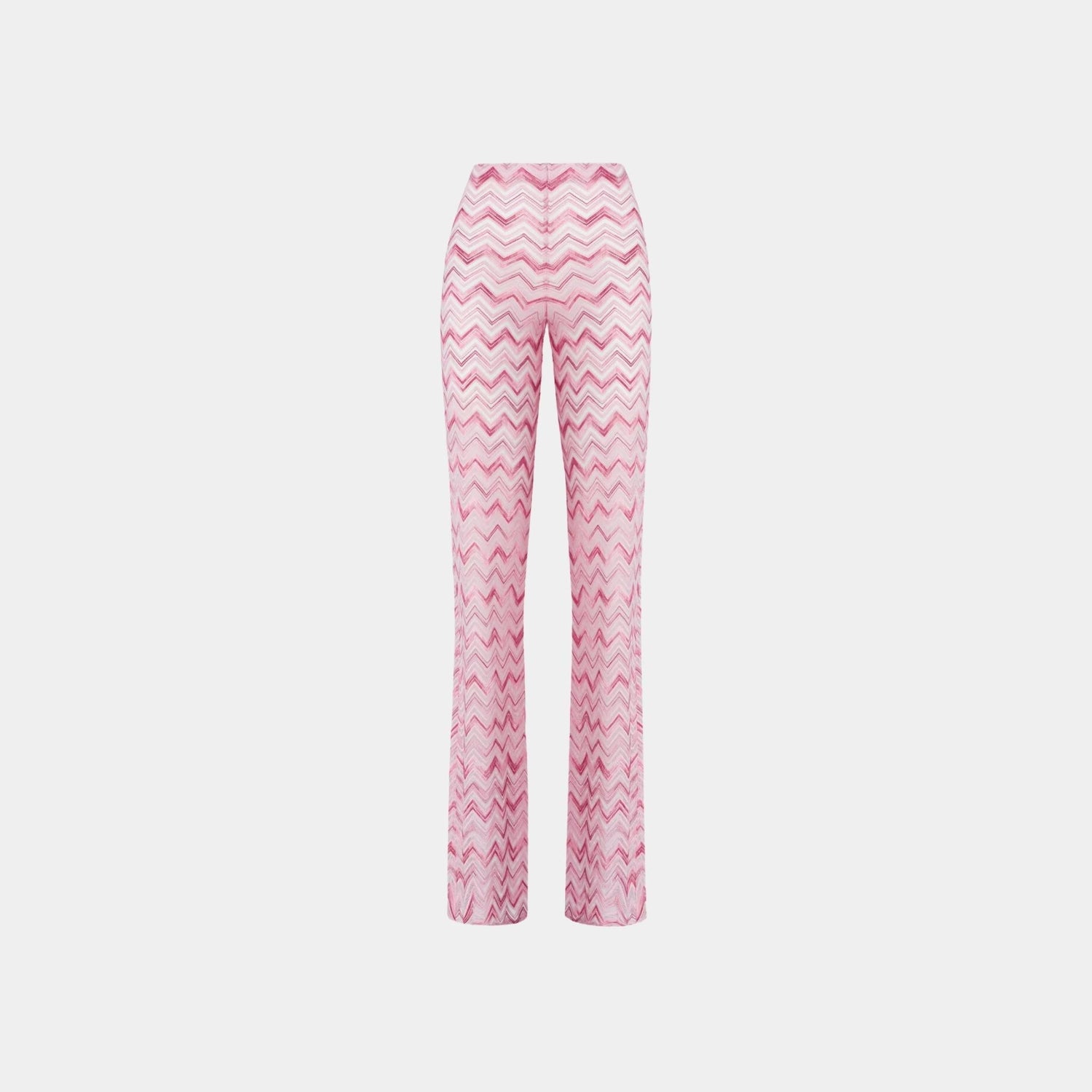 Flare Trousers In Slub Zigzag Viscose Blend