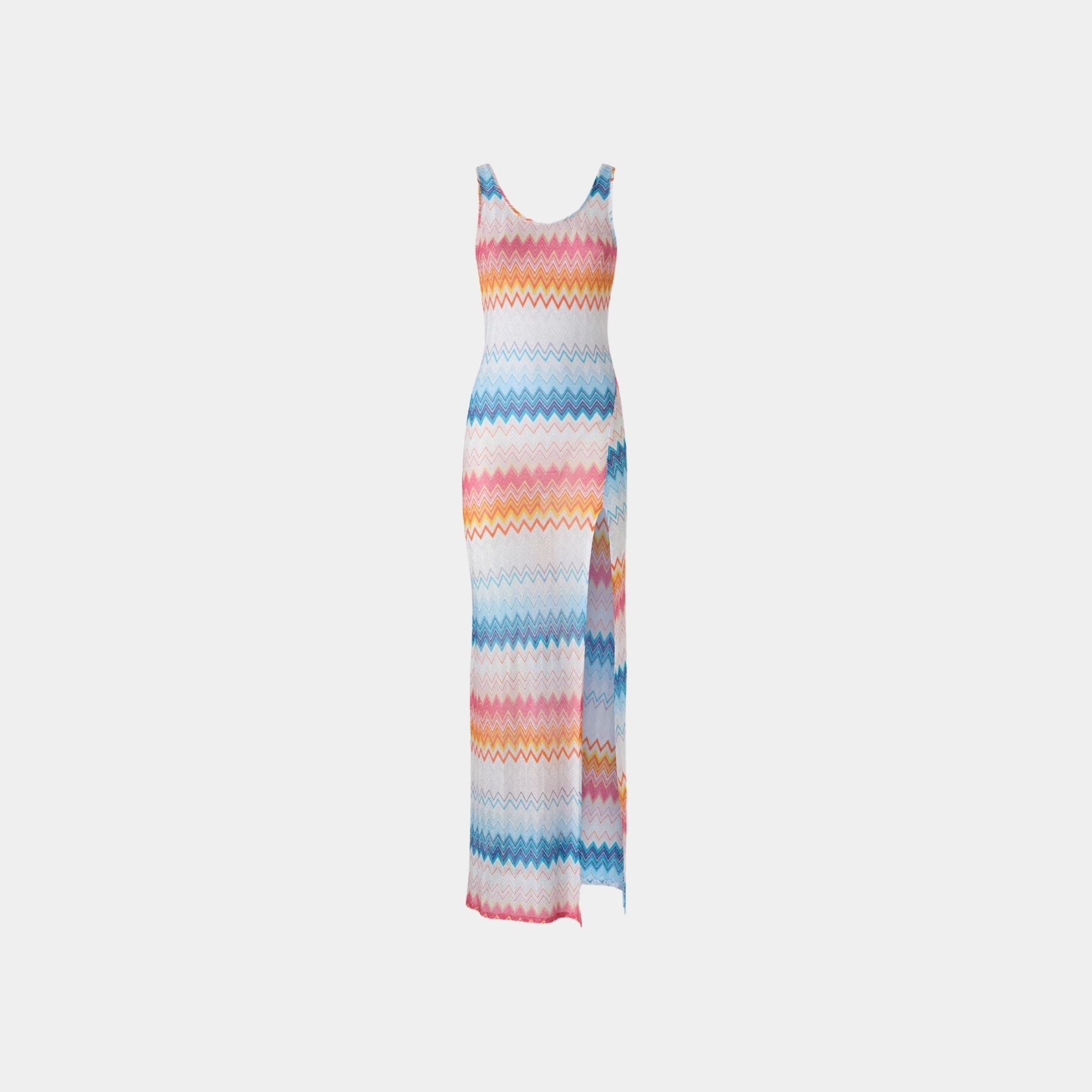 Long Cover Up In Viscose Zigzag Lame