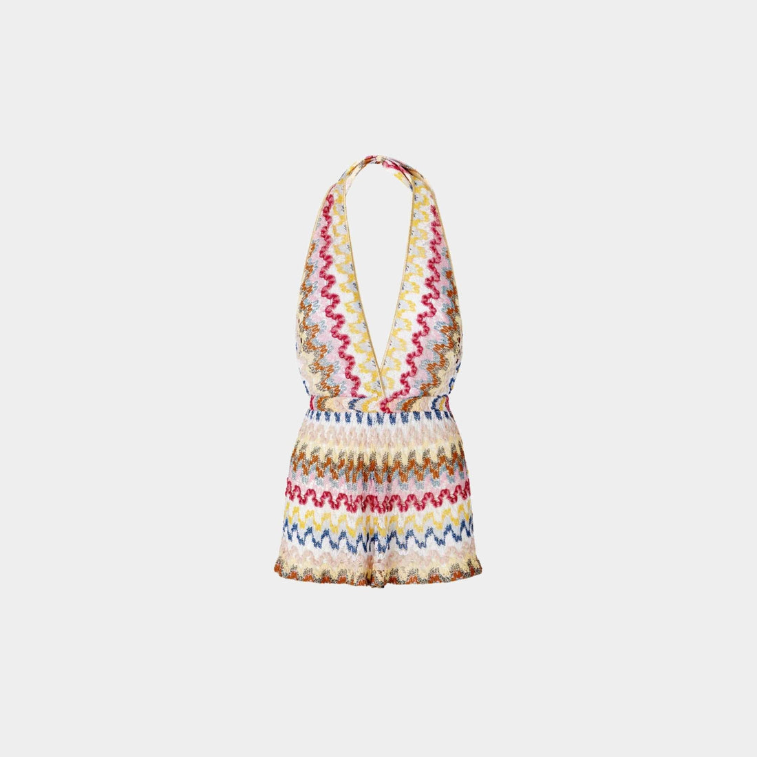 Short Jumpsuit In Lame Viscose Lace