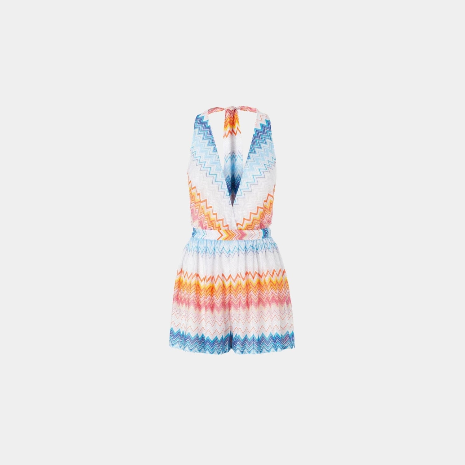 Short Jumpsuit In Viscose Blend Zigzag Lame