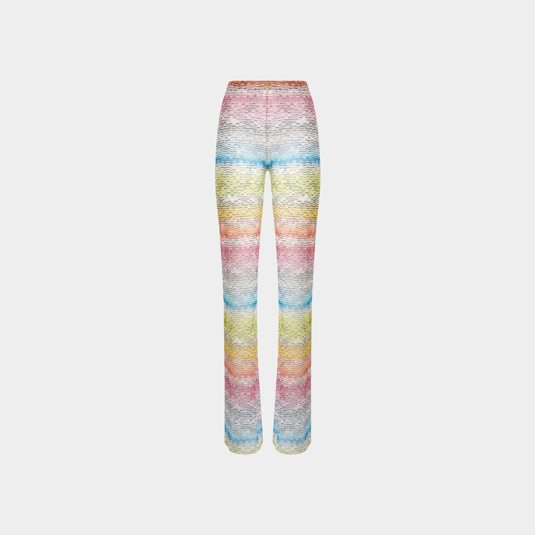 Straight Trousers In Printed Tulle