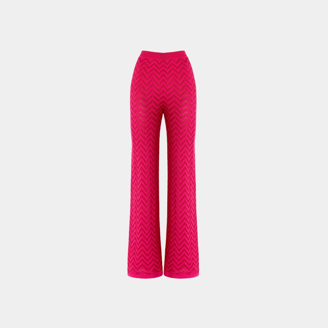 Tonal Chevron Pattern Straight Trousers