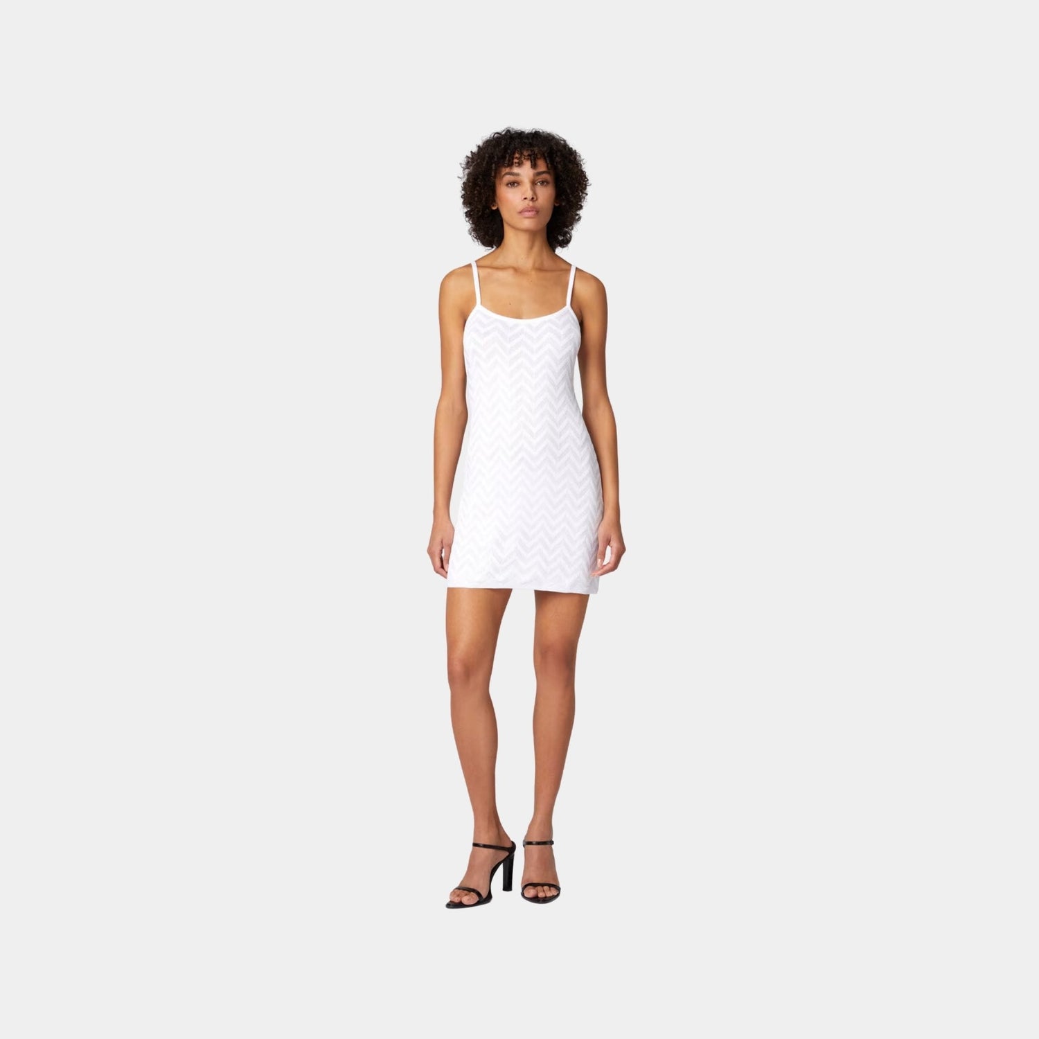 Tonal Chevron Sleeveless Mini Dress