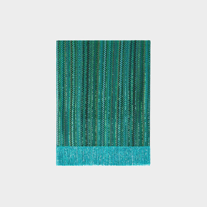 Viscose Stole In Zigzag Lame With Sequins And Fringes
