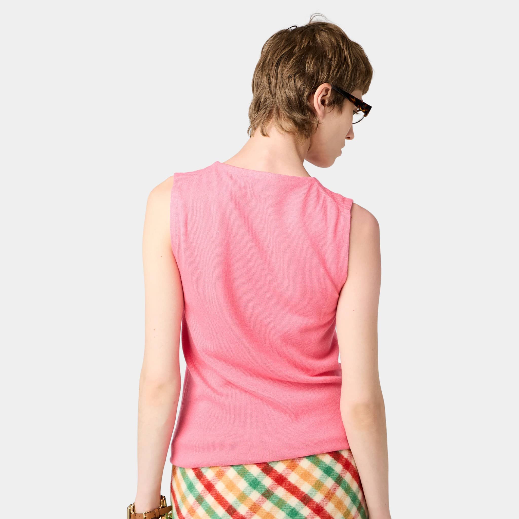 Cashmere and Silk Crew-neck Knit Top