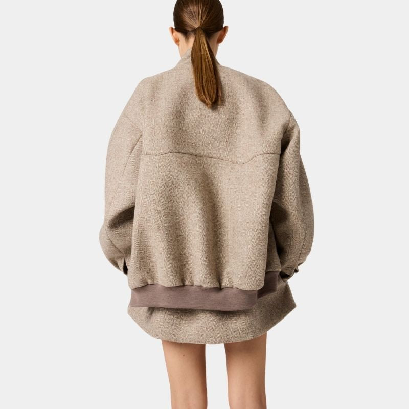 Chevron Blouson Jacket Khaki