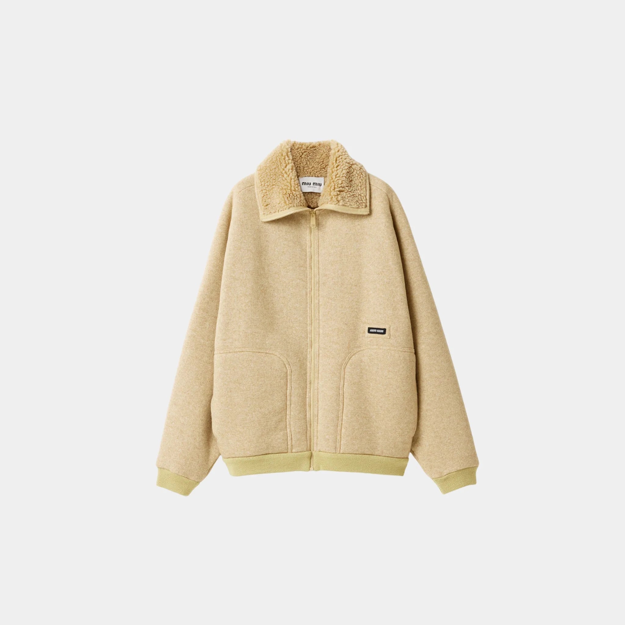 Cotton Fleece Zipper Blouson Jacket