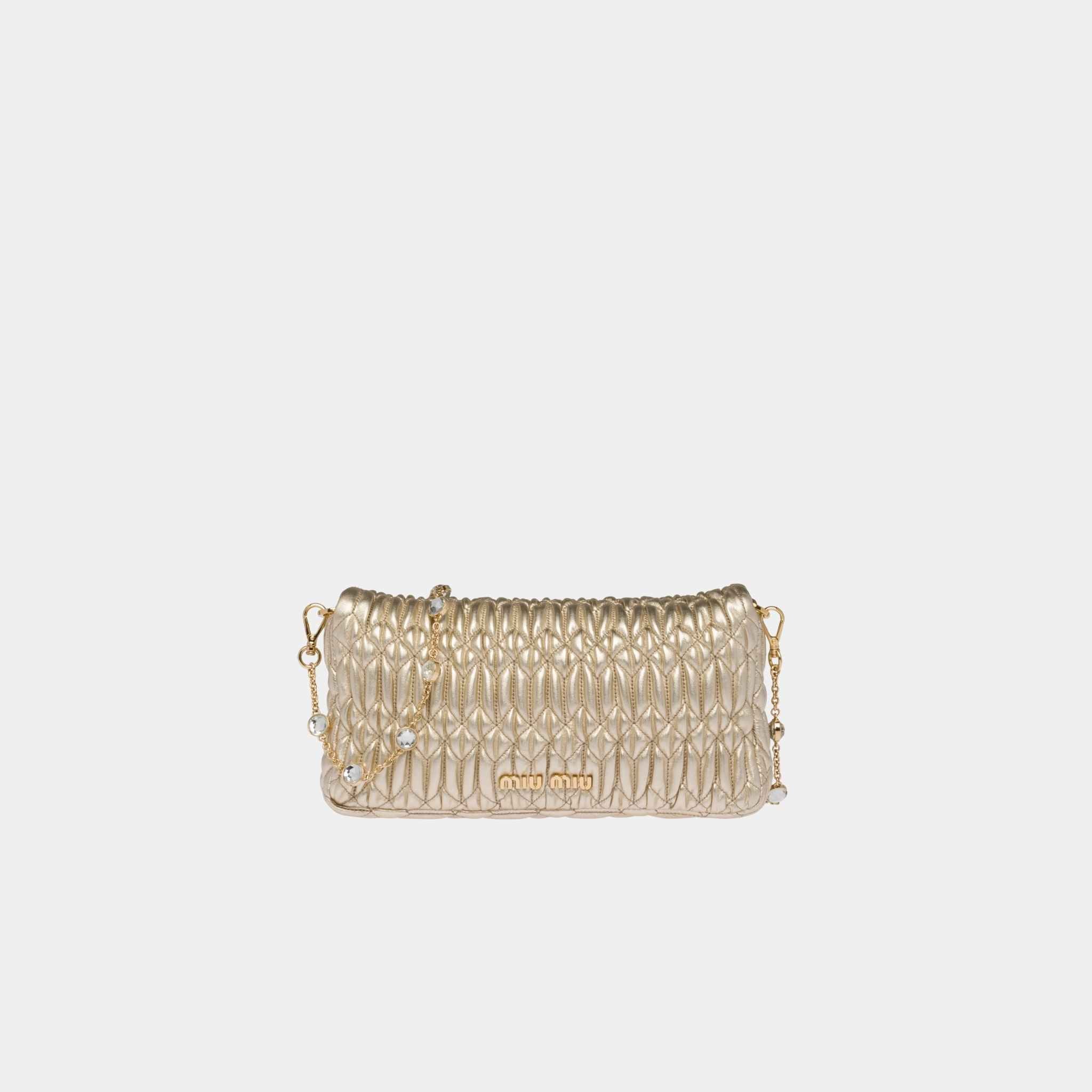 Crystal Cloqué Nappa Leather Bag