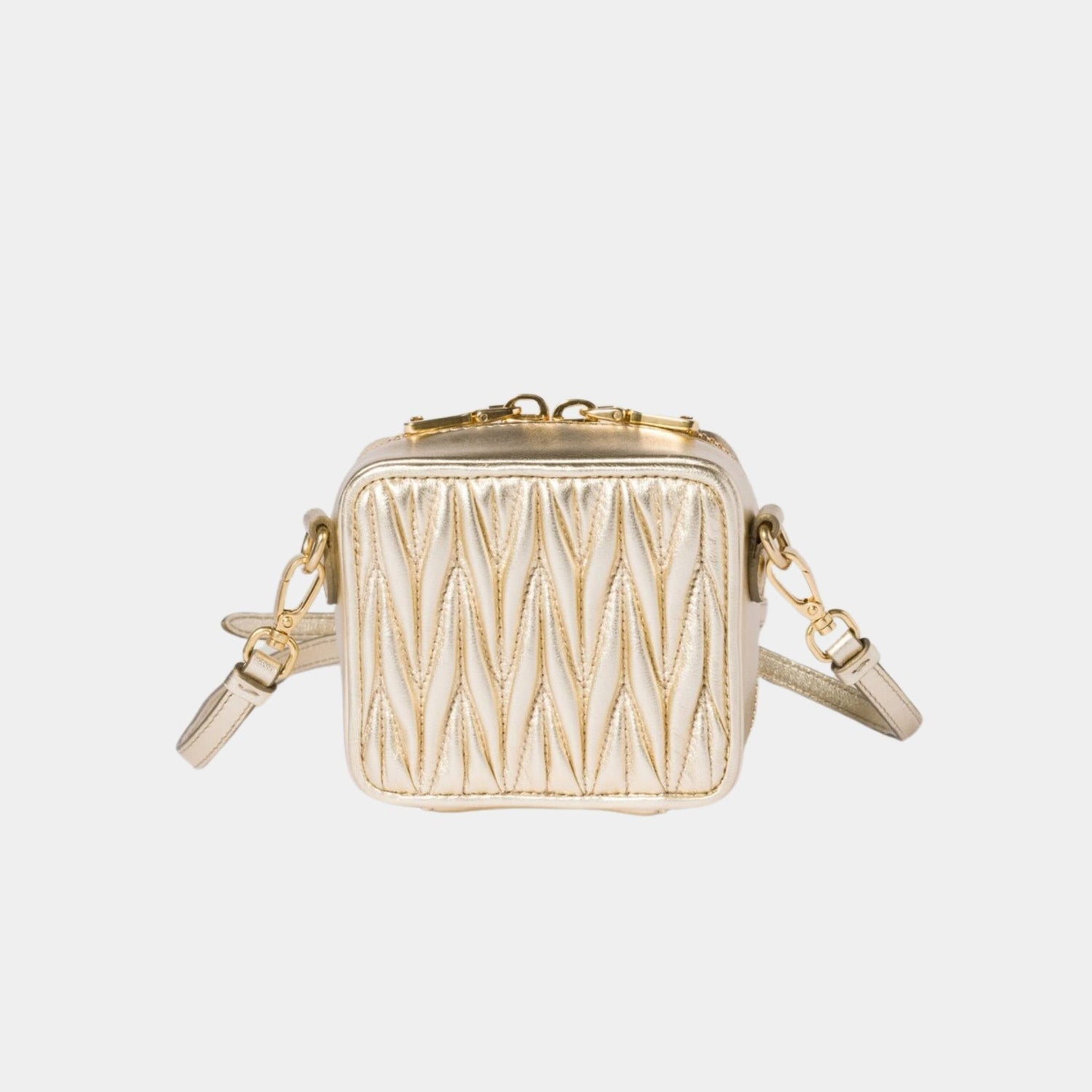 Matelasse Nappa Leather Mini Square Pouch