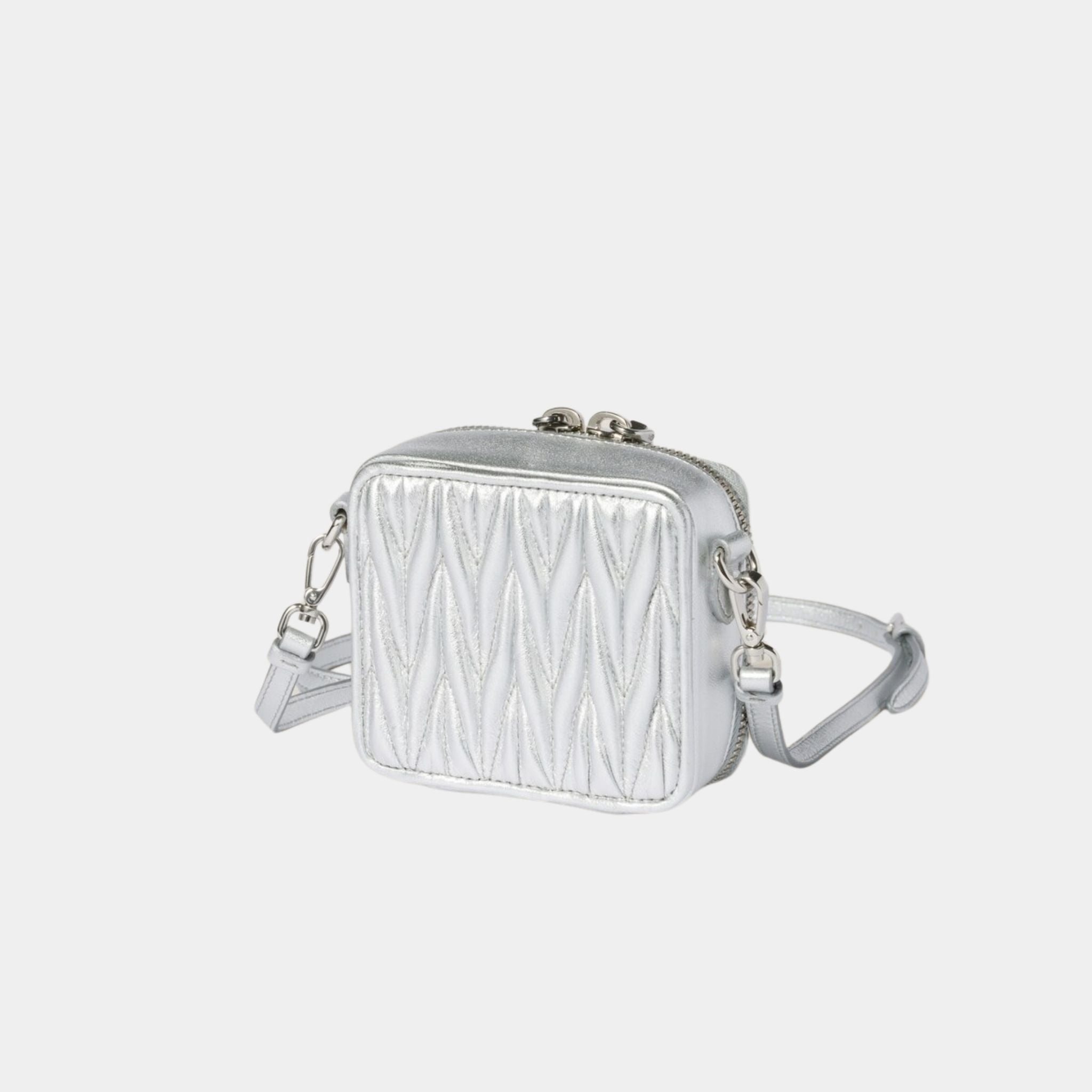 Matelasse Nappa Leather Mini Square Pouch
