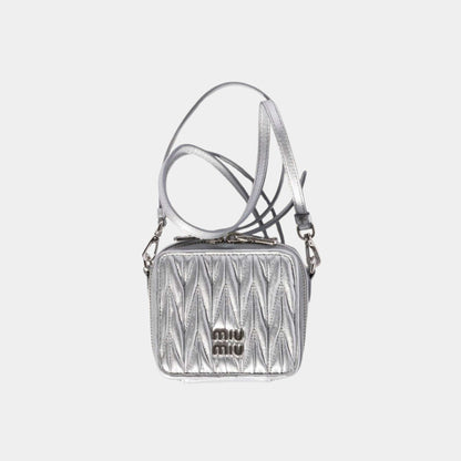 Matelasse Nappa Leather Mini Square Pouch