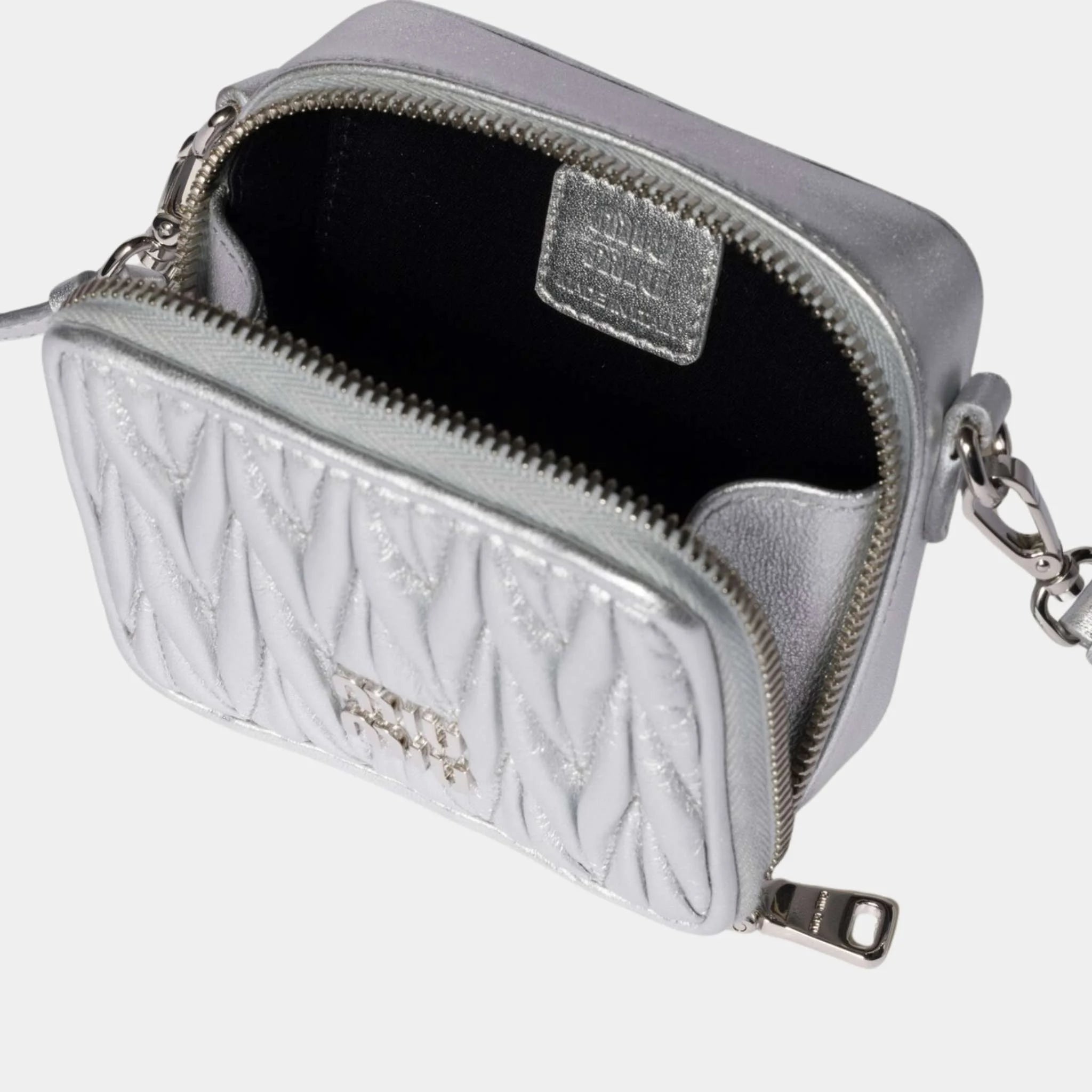 Matelasse Nappa Leather Mini Square Pouch