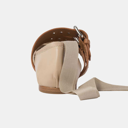 Nappa And Calf Leather Ballerinas