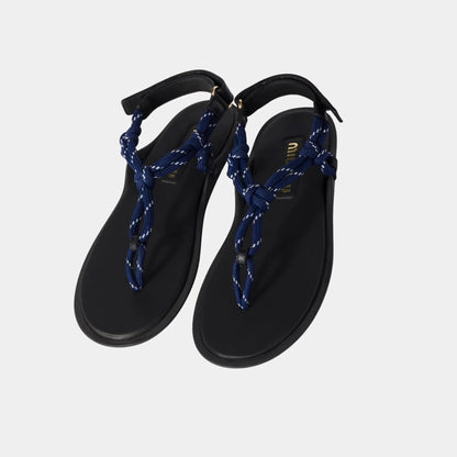 Riviere Cord and Leather Sandals