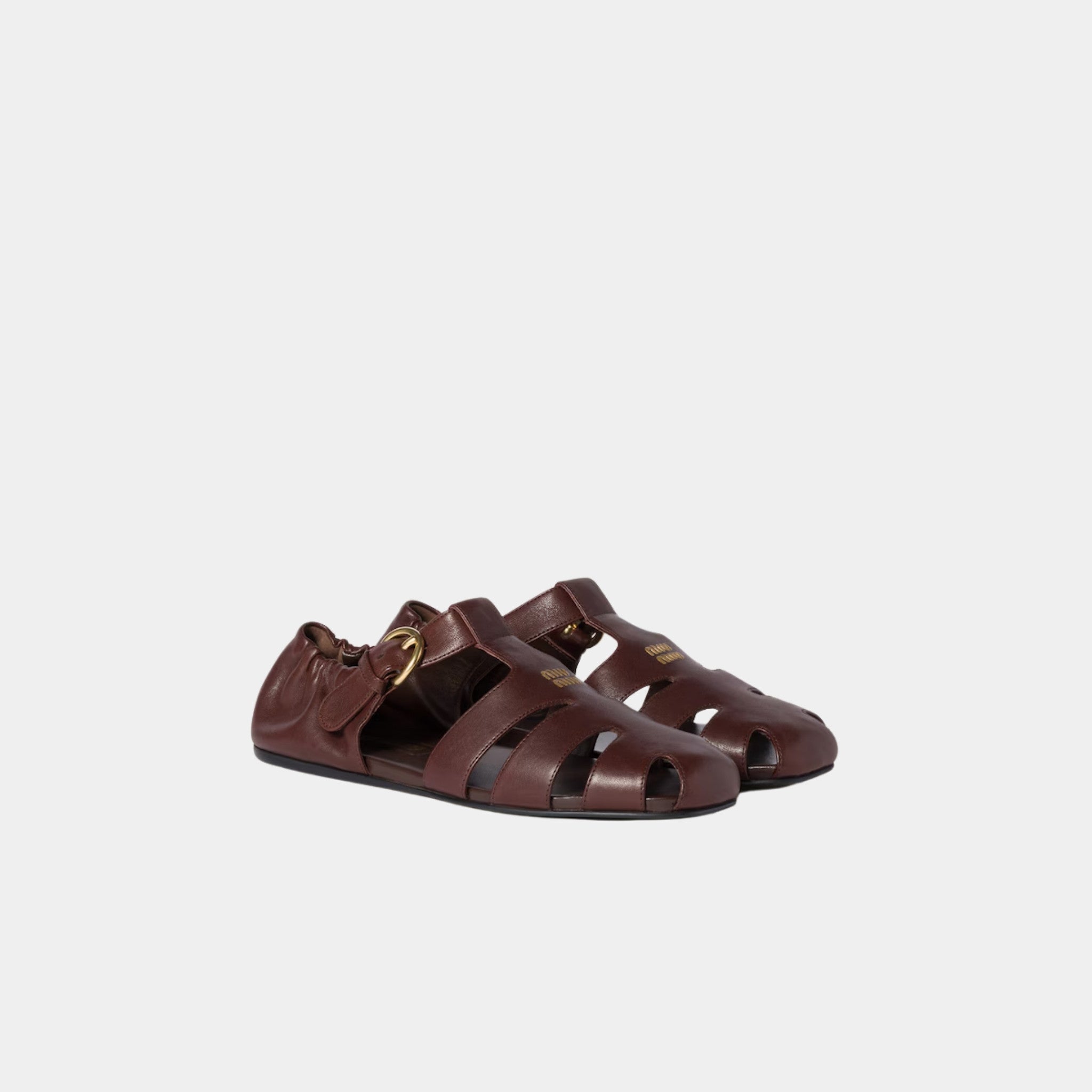 Ruches Nappa Leather Fisherman Sandals