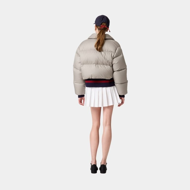 Technical Pongé Down Jacket Aluminum