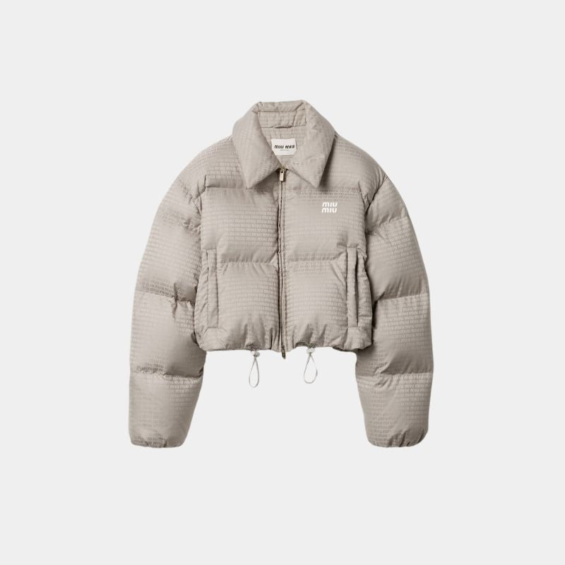 Technical Pongé Down Jacket Aluminum