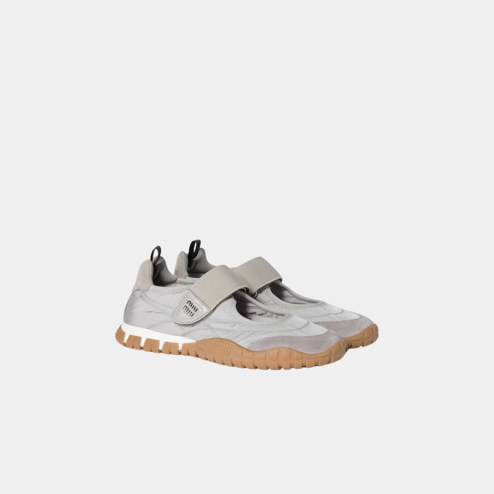 Tyre Technical Fabric And Suede Ballerinas