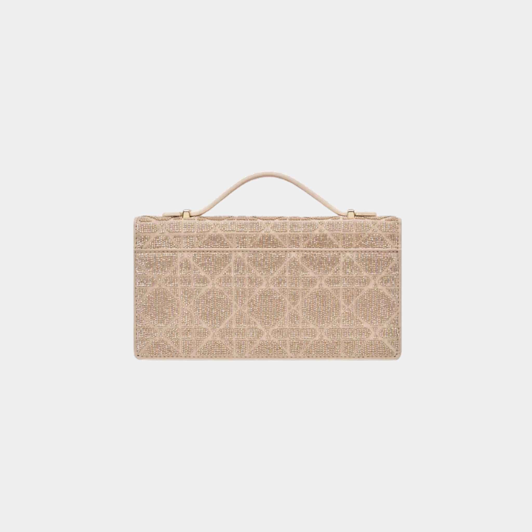 Or My Dior Mini Bag Microbead-Embroidered Cotton