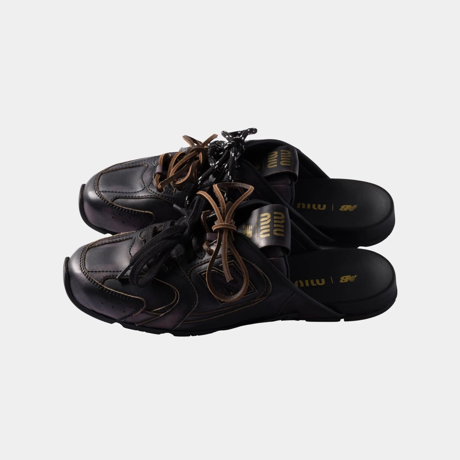 New Balance X Miu Miu 530 SL Deco Calf Leather Mules
