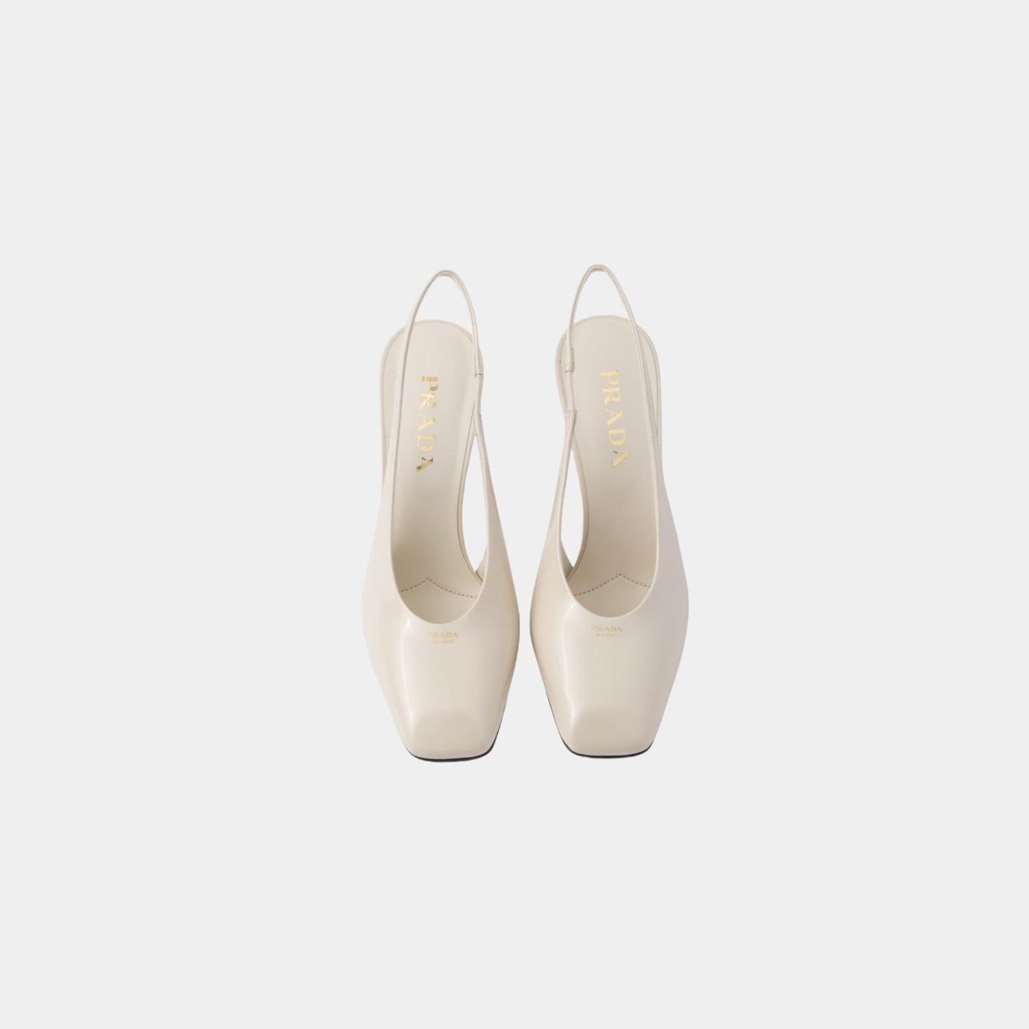 Patent Leather Slingback Pumps With Bound Leather Heel