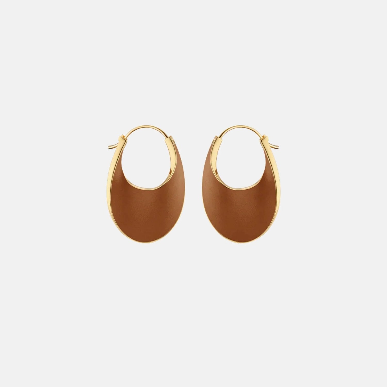 Eole Slim Hoop Earrings Leather Edition