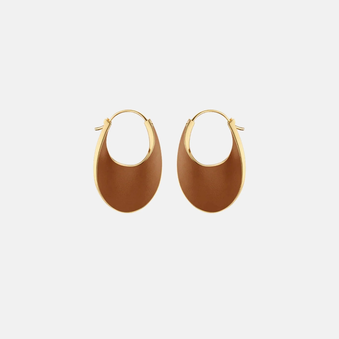 Eole Slim Hoop Earrings Leather Edition