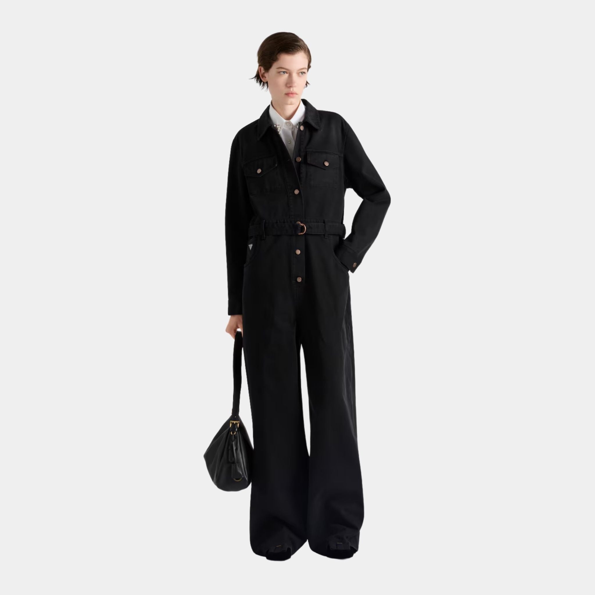 Black Denim Jumpsuit