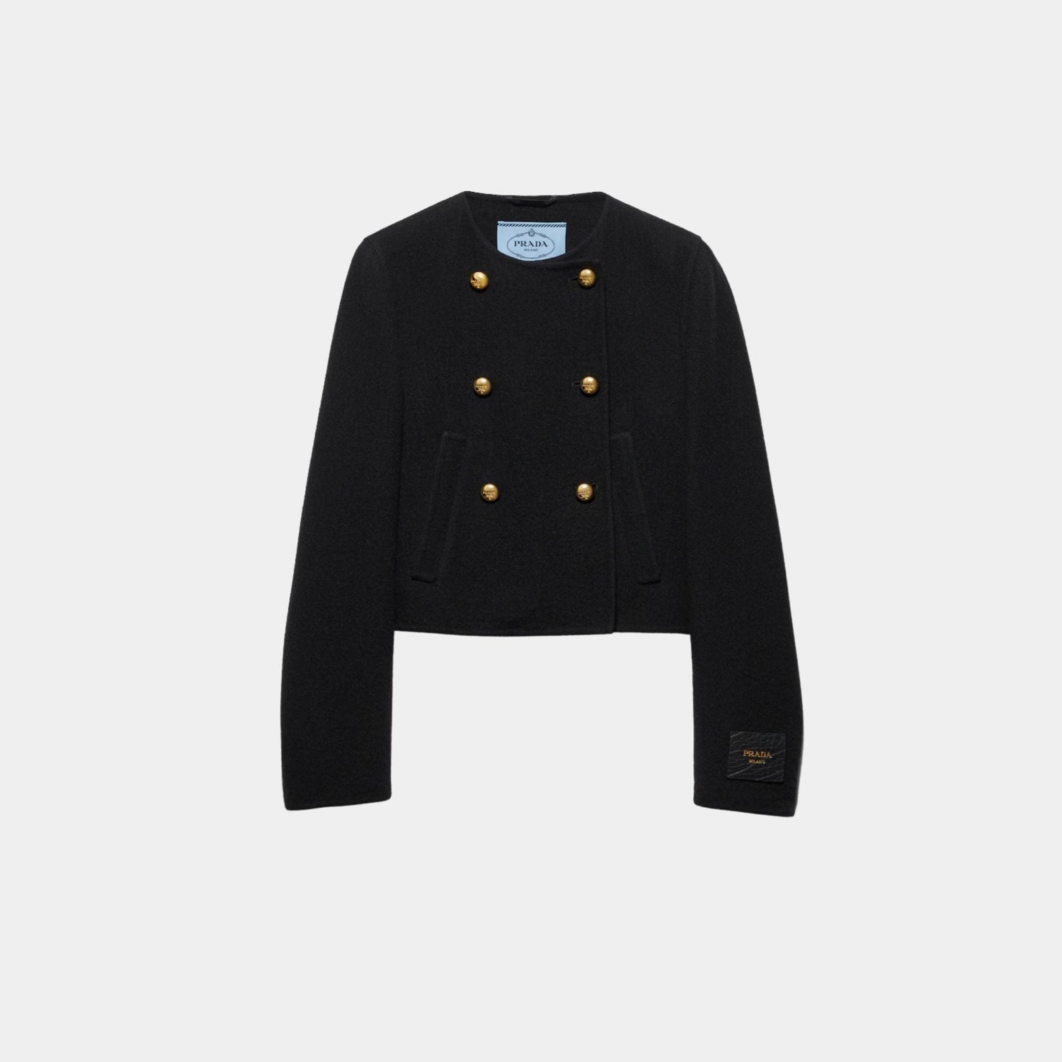 Black Double-Breasted Twill Jacket