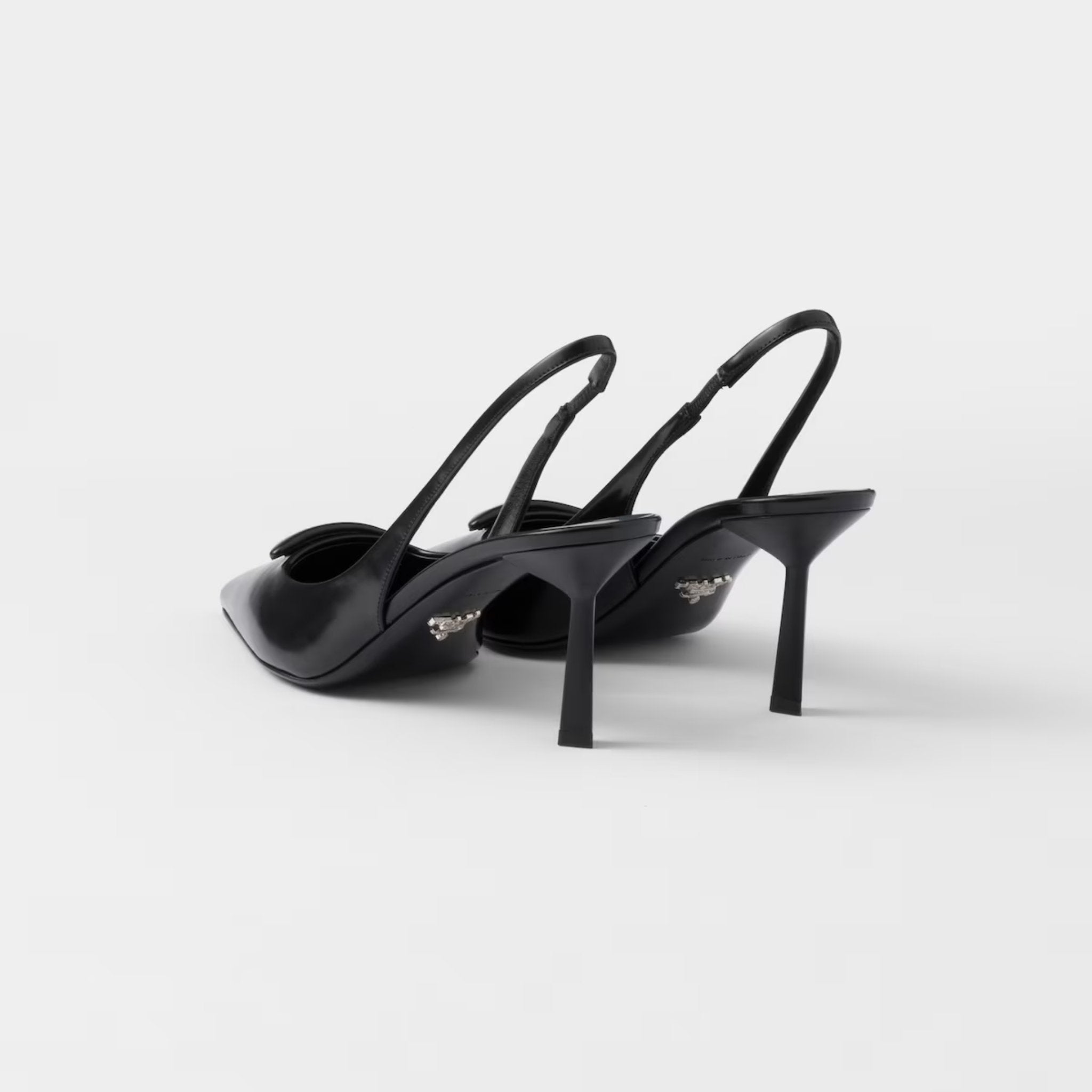 Brushed Leather Slingback Pumps