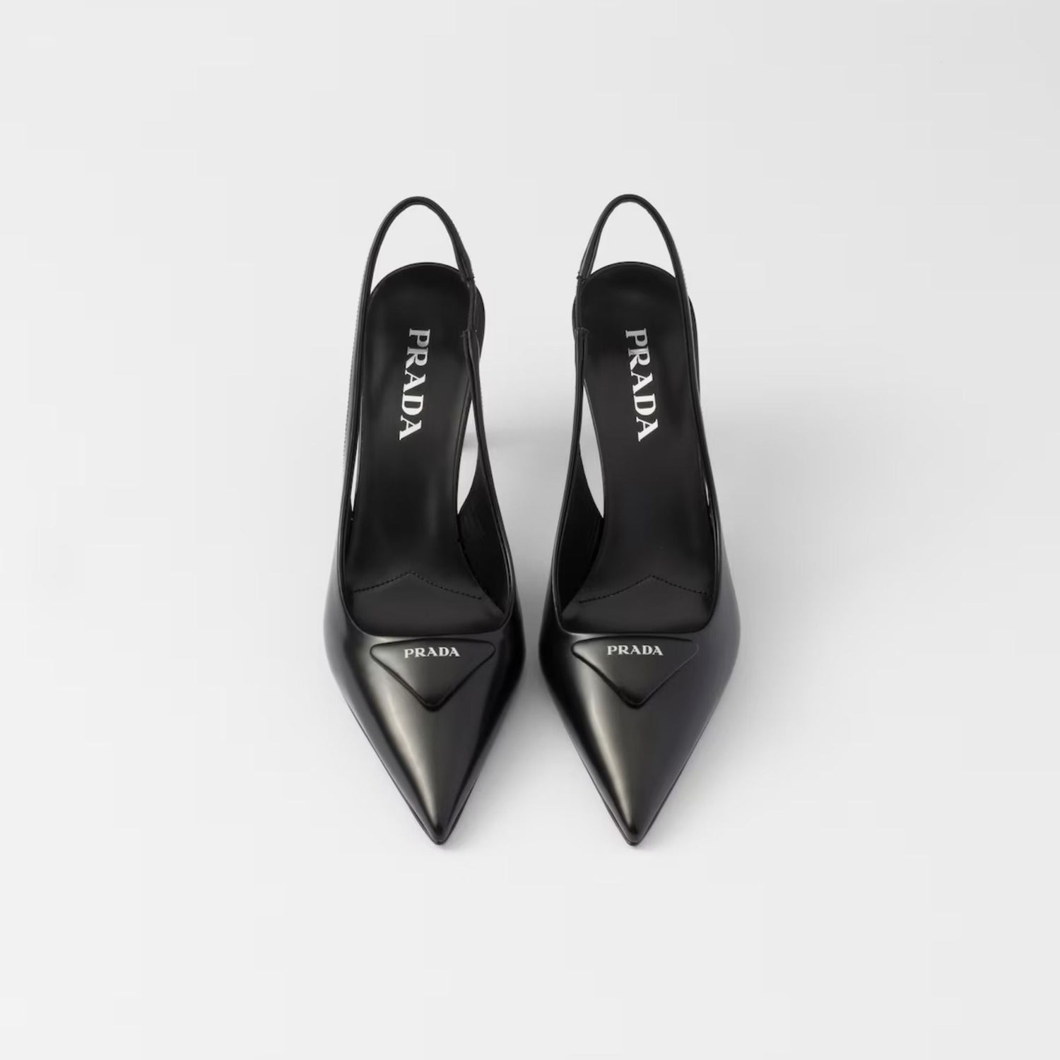 Brushed Leather Slingback Pumps