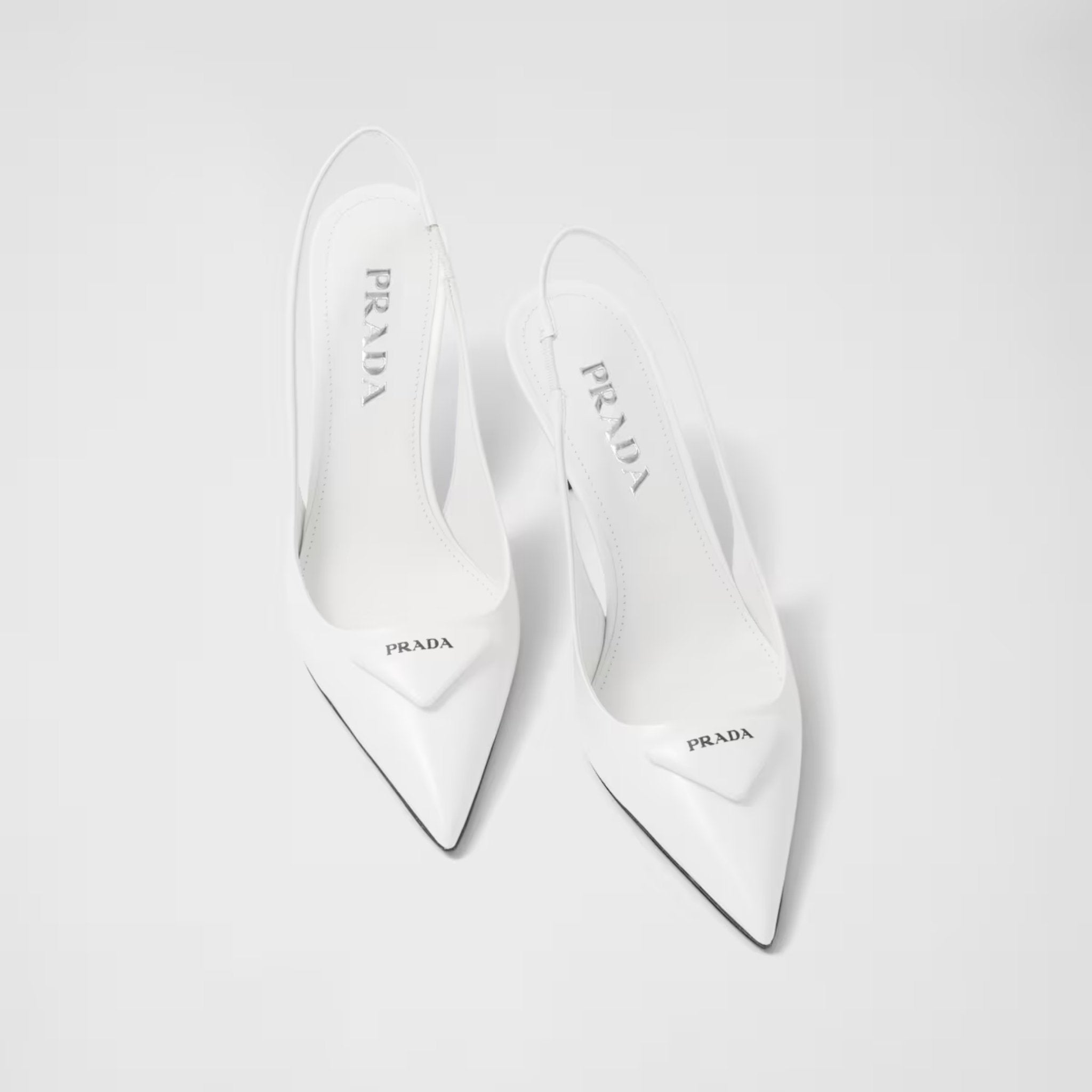 Brushed Leather Slingback Pumps