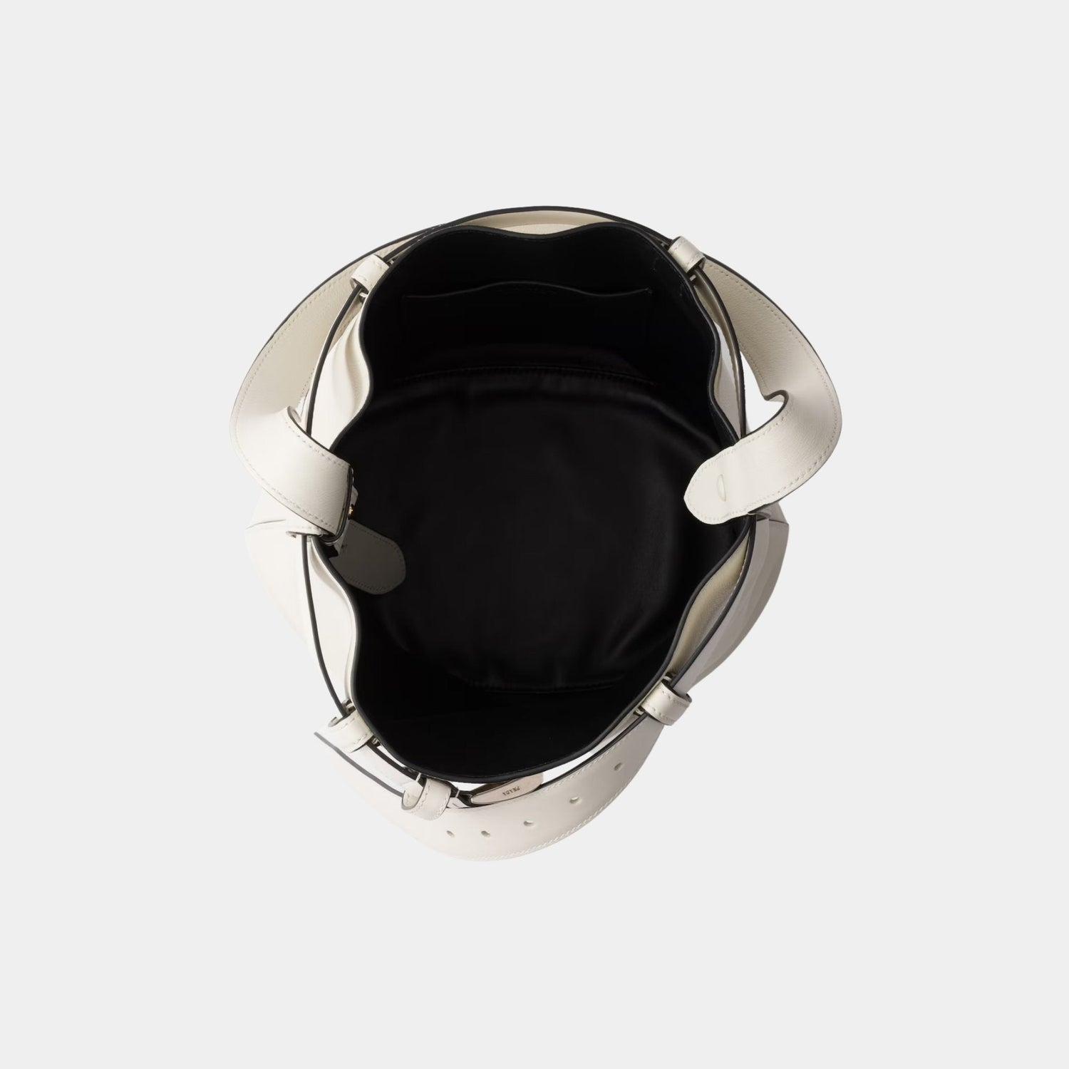 Buckle Leather Bucket Bag With Belt