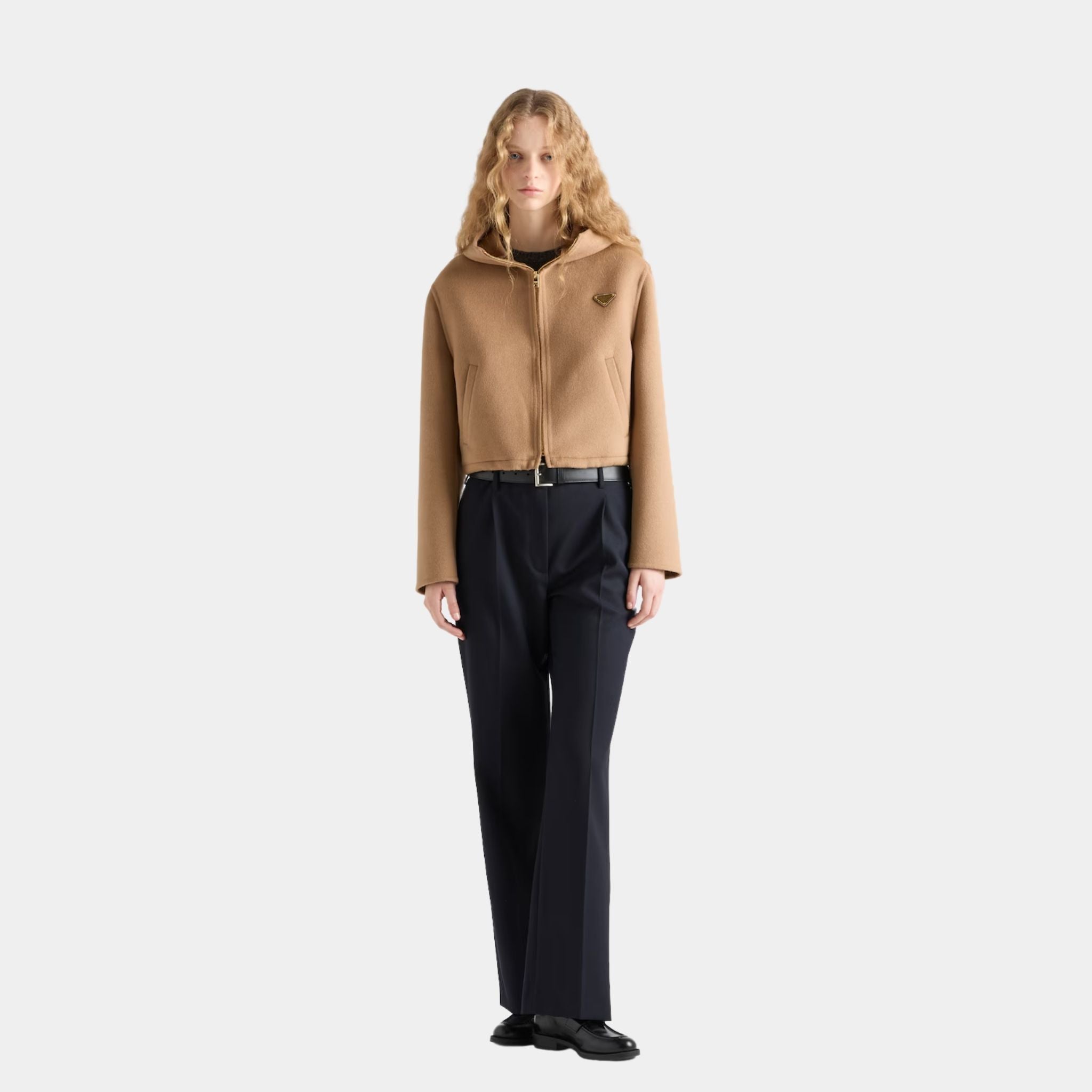 Camel Brown Lightweight Cashgora Blouson Jacket