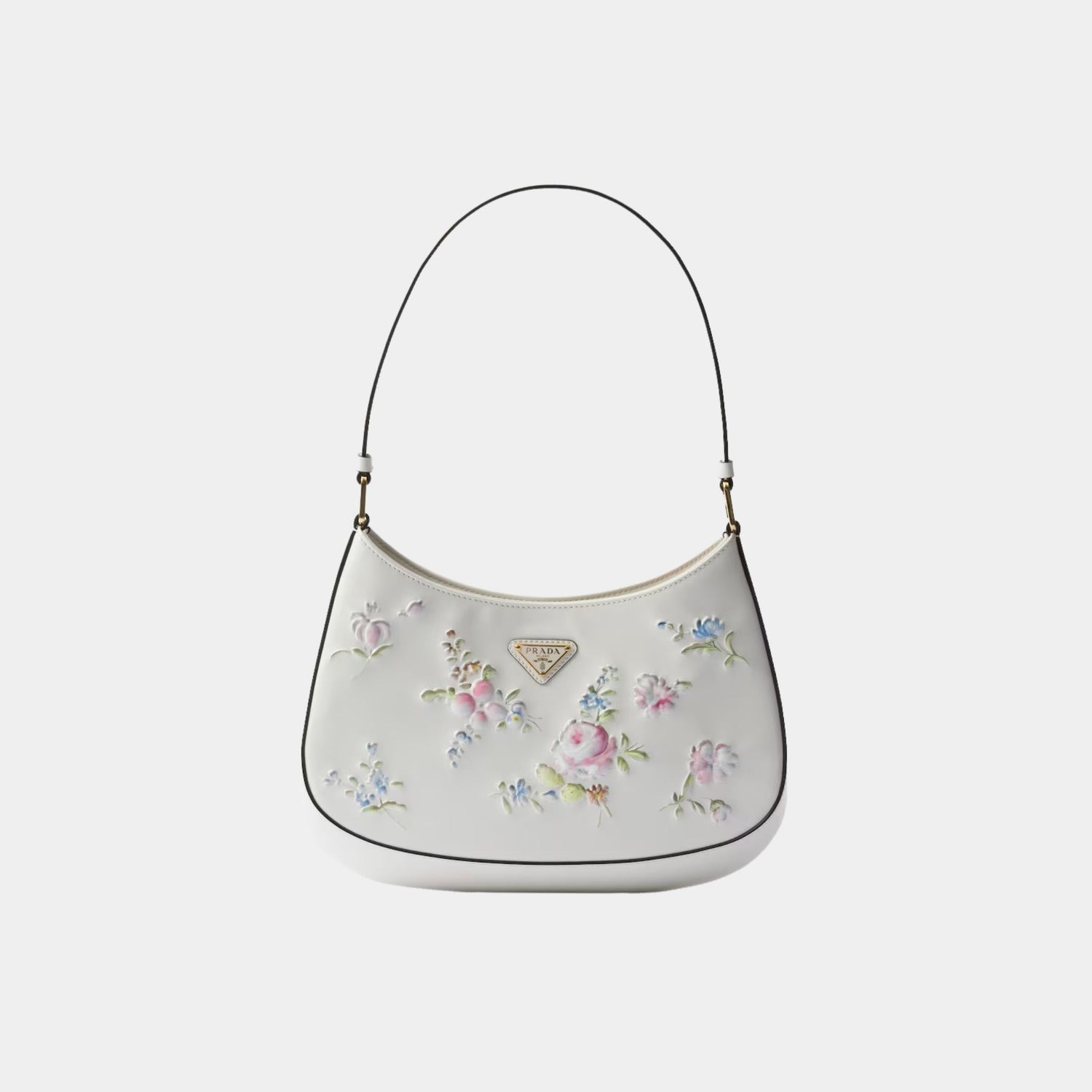 Cleo Printed Brushed Leather Shoulder Bag