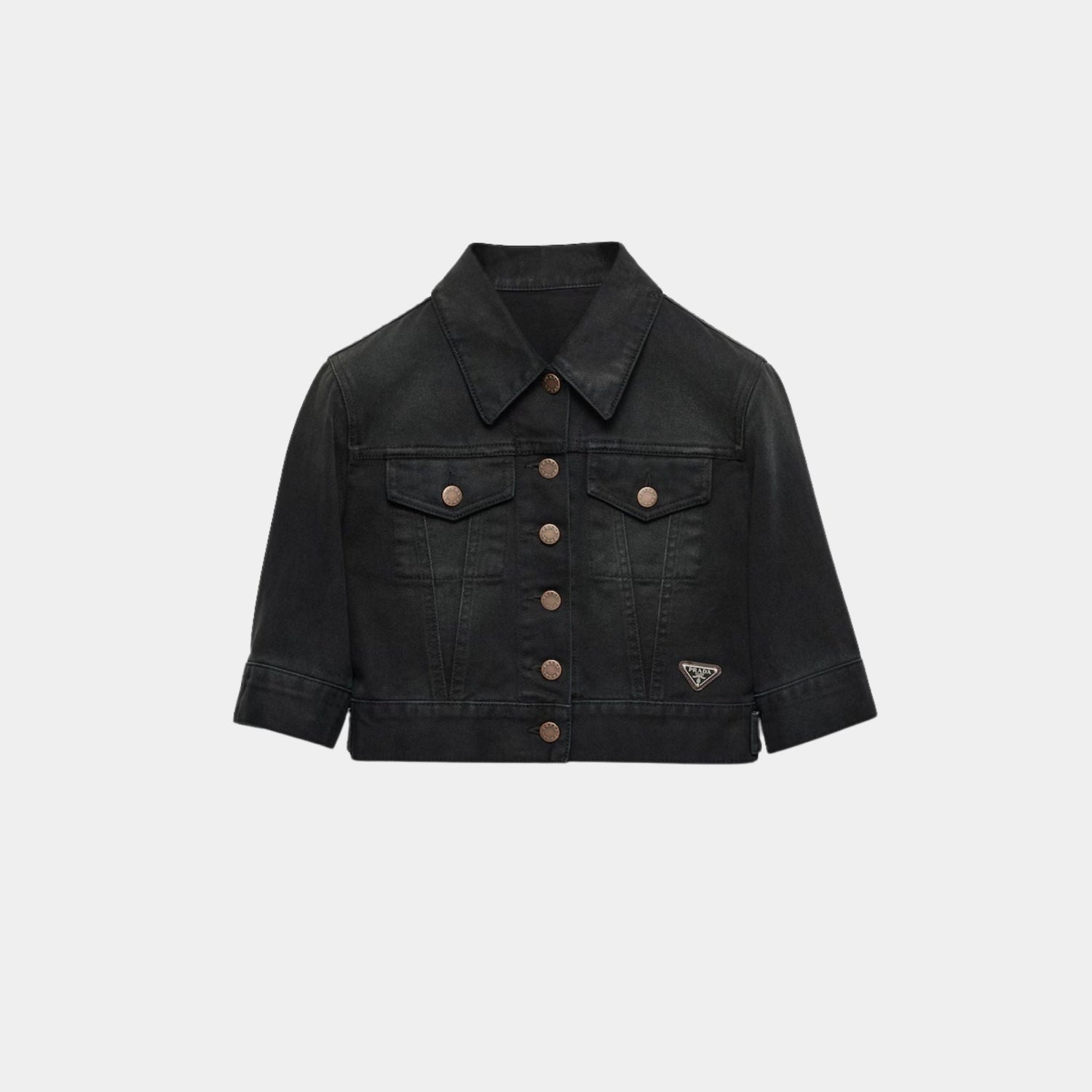 Cropped Denim Blouson Jacket