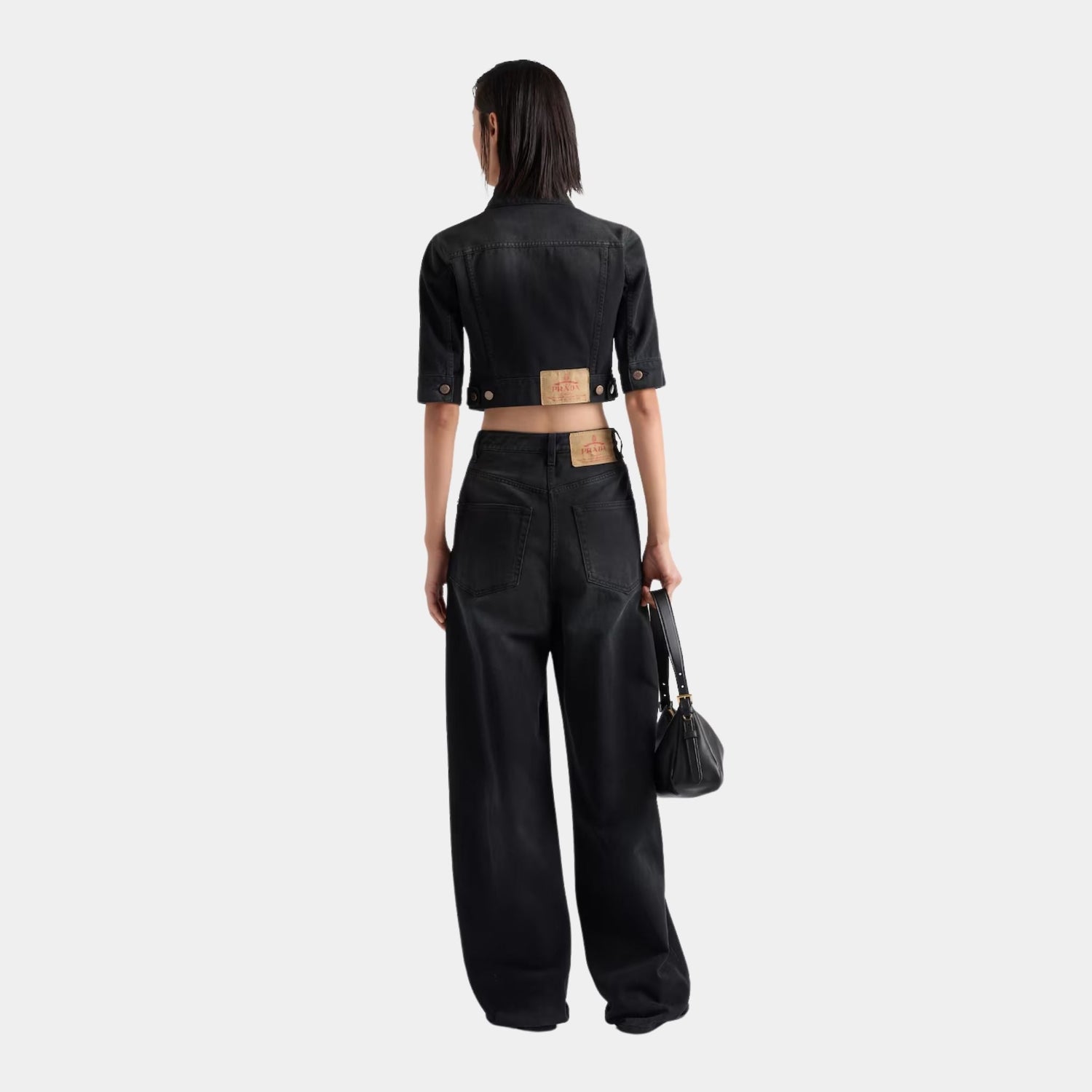 Cropped Denim Blouson Jacket
