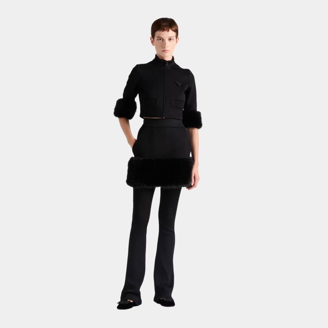 Cropped Fleece Blouson