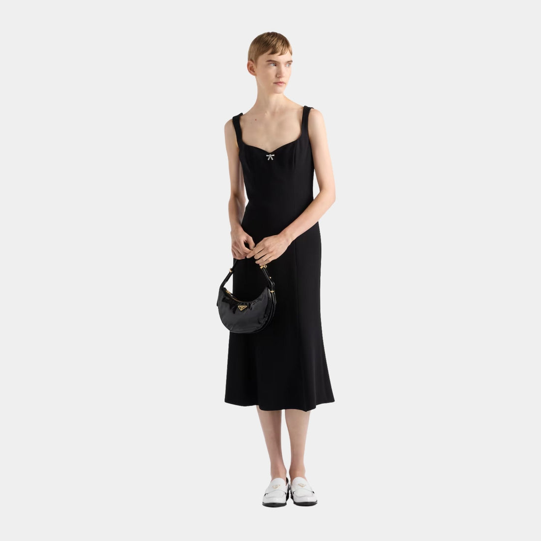 Embroidered Cady Sheath Dress