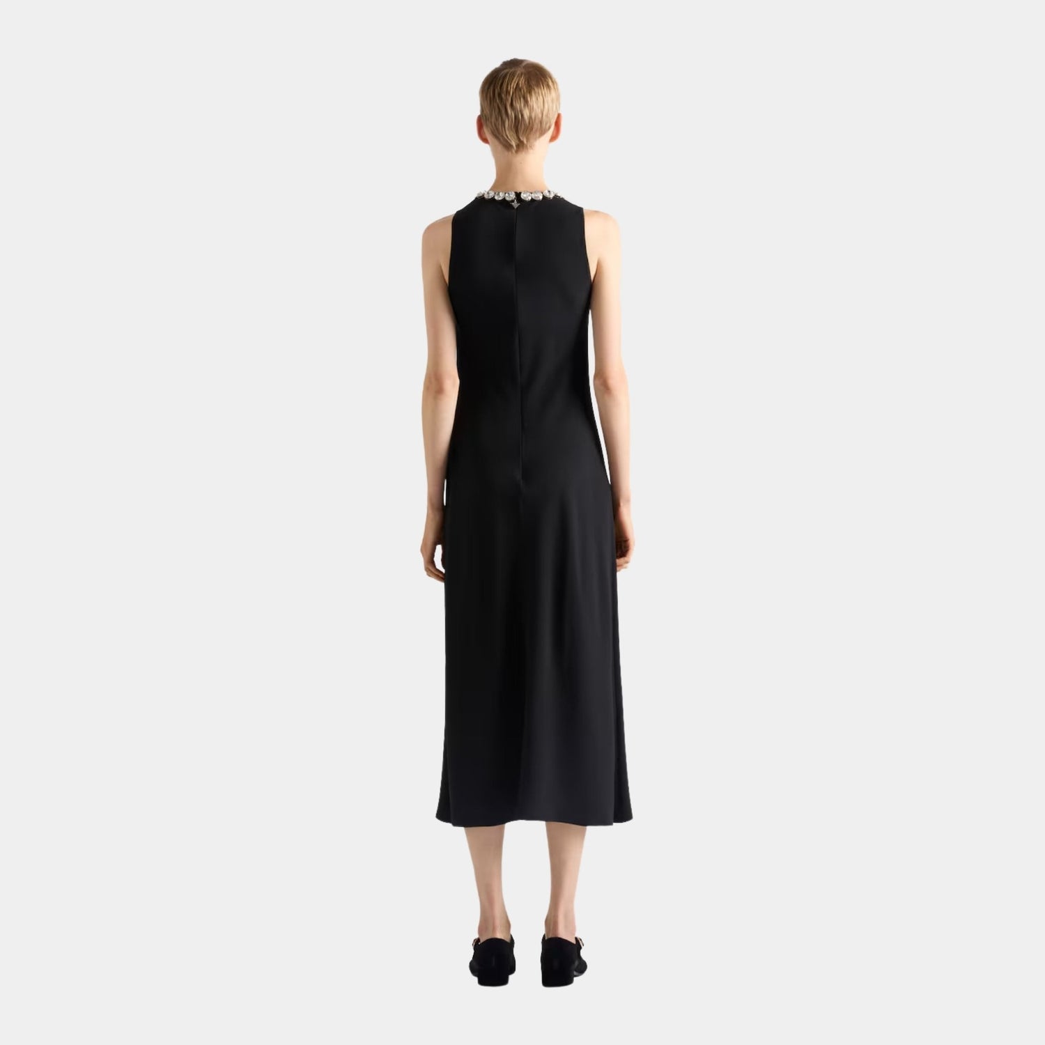 Embroidered Sablé Sheath Dress